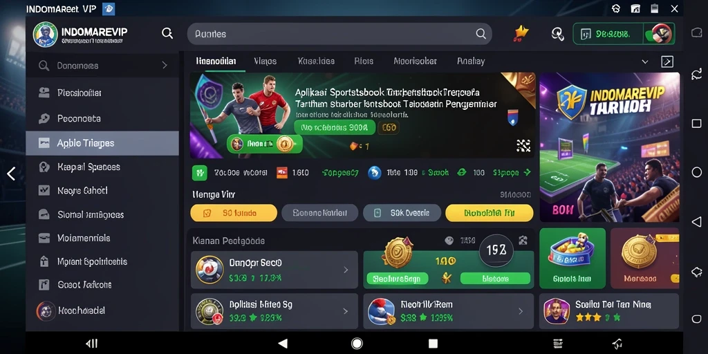 Tampilan gameplay Sportsbook INDOMAREVIP menampilkan antarmuka interaktif dengan variasi taruhan.