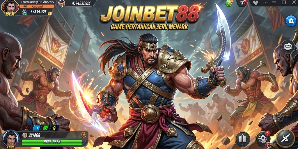 Tangkapan layar dari gameplay JOINBET88 menunjukkan aksi pertarungan yang intens.
