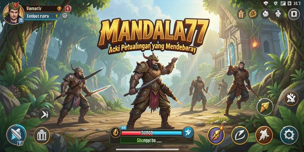 Tampilan gameplay MANDALA77 dengan aksi pertarungan yang intens.