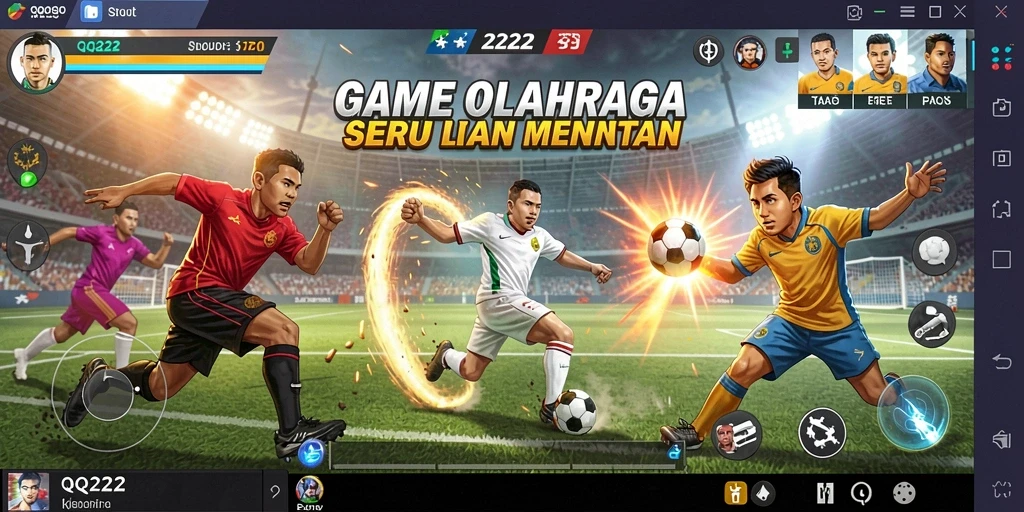 Screenshot gameplay QQ222 menampilkan aksi seru dalam olahraga.