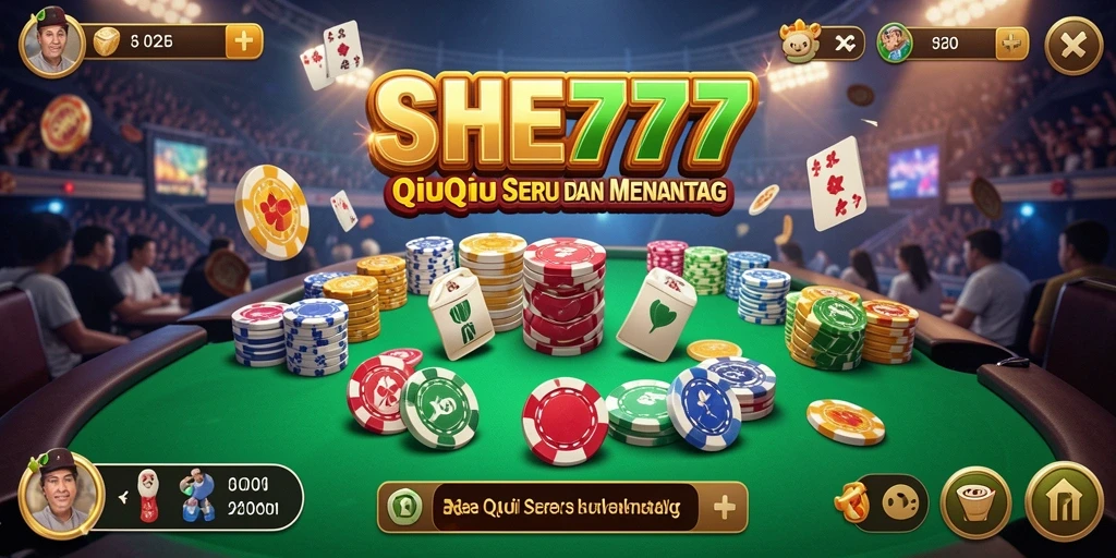 Tampilan gameplay SHE777 dengan aksi QiuQiu yang mendebarkan.