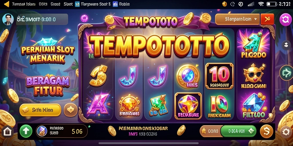 Tampilan gameplay yang menarik dari TEMPOTOTO dengan efek visual yang memukau.