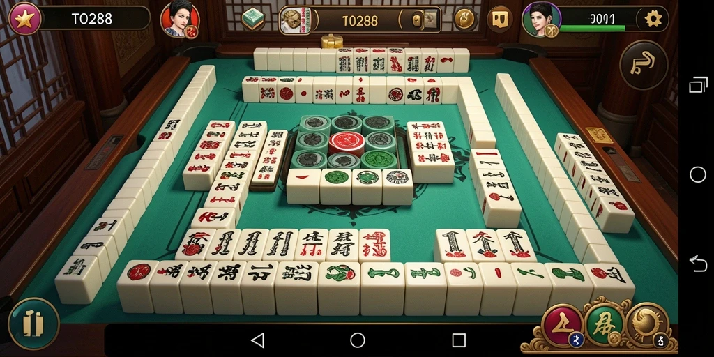 Tampilan gameplay TO288 yang menawan dalam permainan Mahjong.