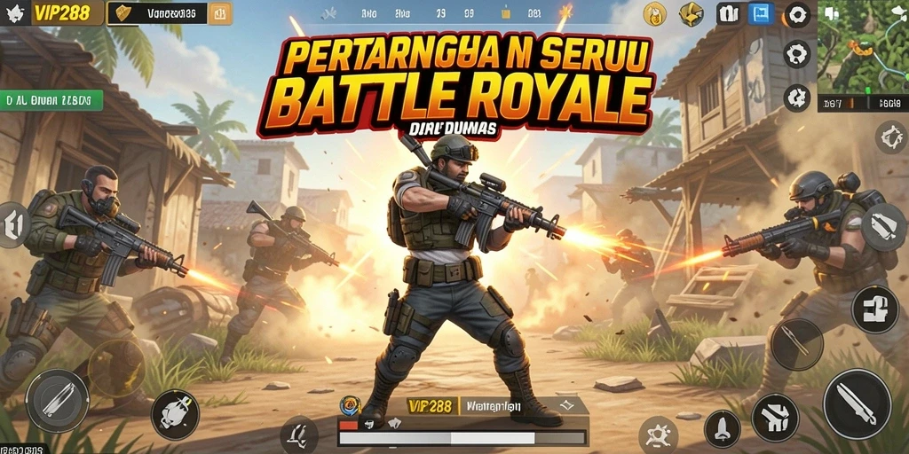Gameplay seru dalam pertempuran Battle Royale yang mendebarkan.