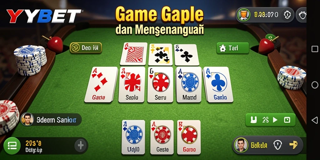 Tampilan gameplay Gaple yang menarik dan seru di YYBET.
